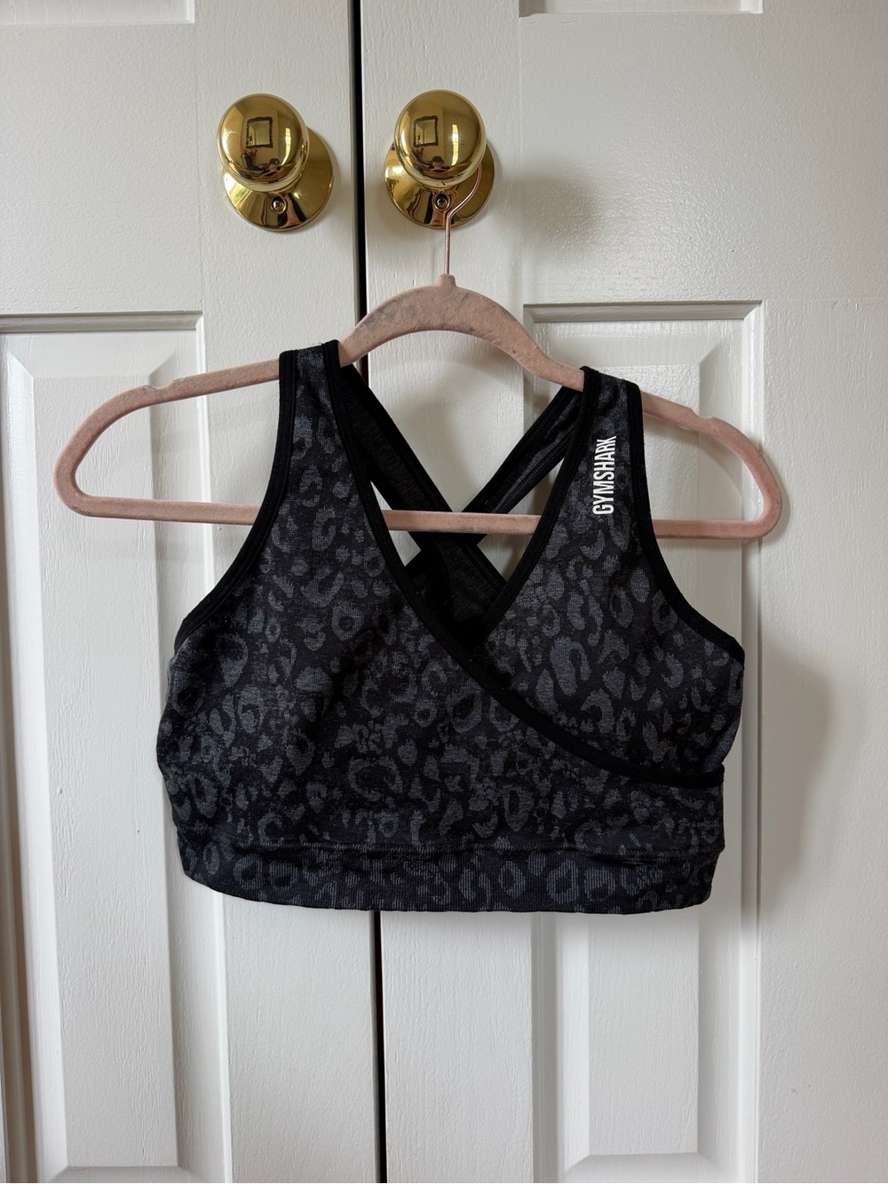 Size L Gymshark Adapt Black Animal Print Sports Bra